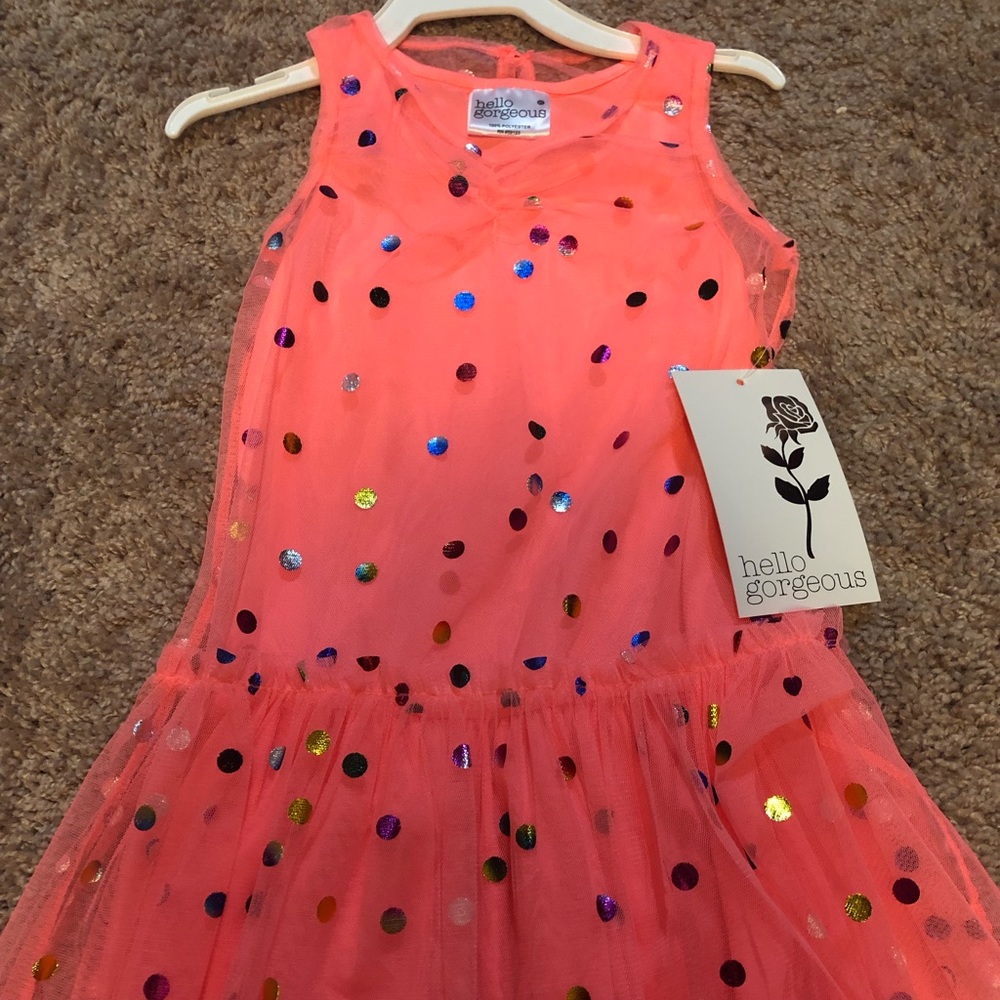 Girls multi colored Polk dot dress